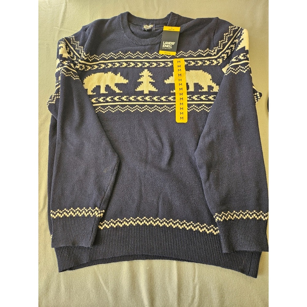 lands end fair‎ isle sweater medium